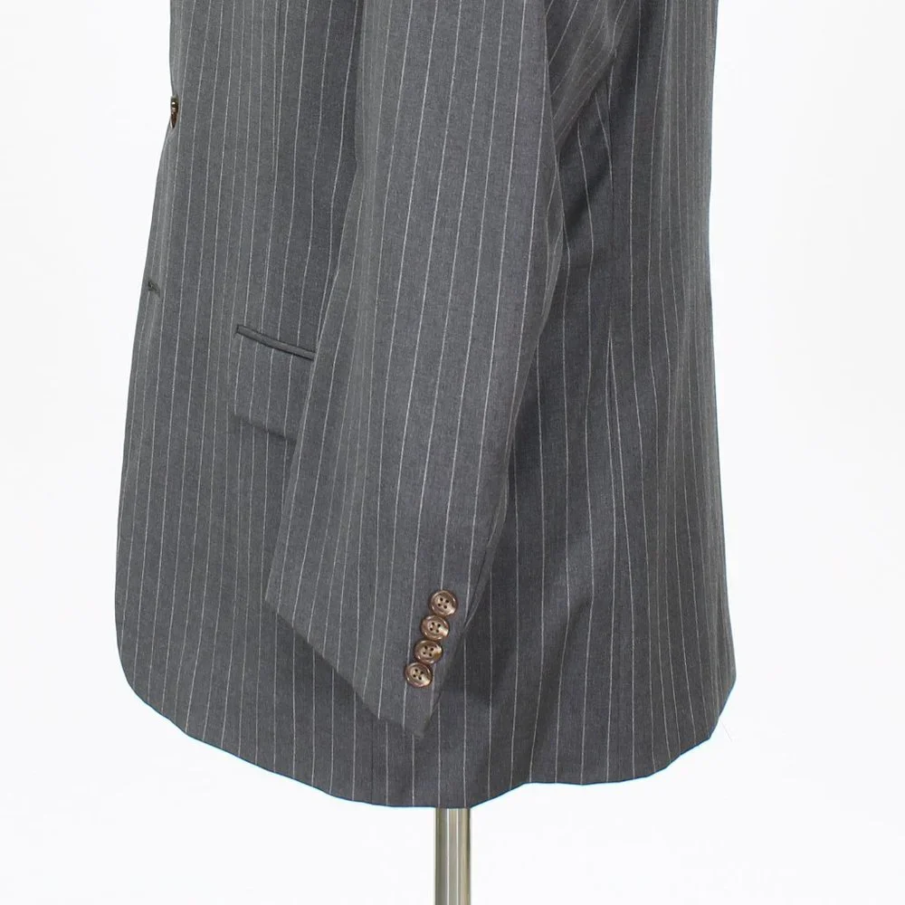 Hickey Freeman 42R Gray Striped 3-Button Sport Coat Blazer Jacket O652